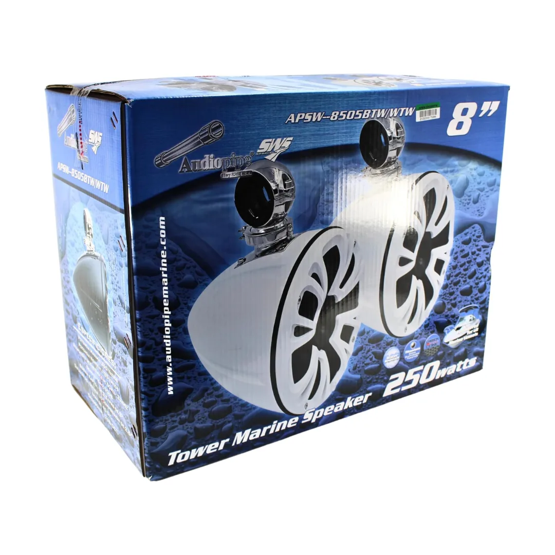 Altavoces de torre de fibra de carbono de 8” 250w 4ohmios blancos AudioPipe - Imagen 2