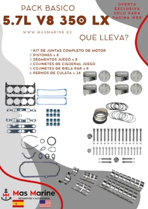 Kit reparación motor básico Mercruiser Volvo GM 5.7 L V8 350 LX