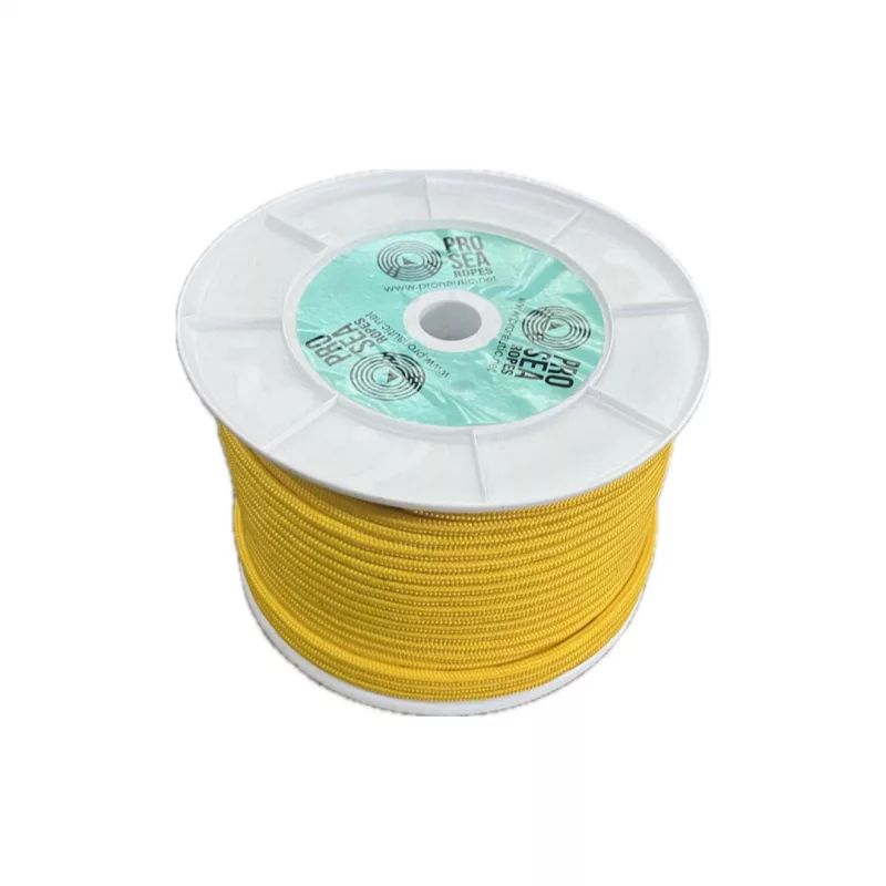 BOBINA DE CABO FLOTANTE POLIP. DOBLE TRENZADO 8 MM  AMARILLO 100 MTS