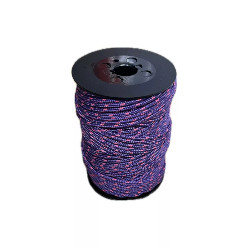 BOBINA CABO PULSERA 3MM VIOLETA/ROJO 50 MTS