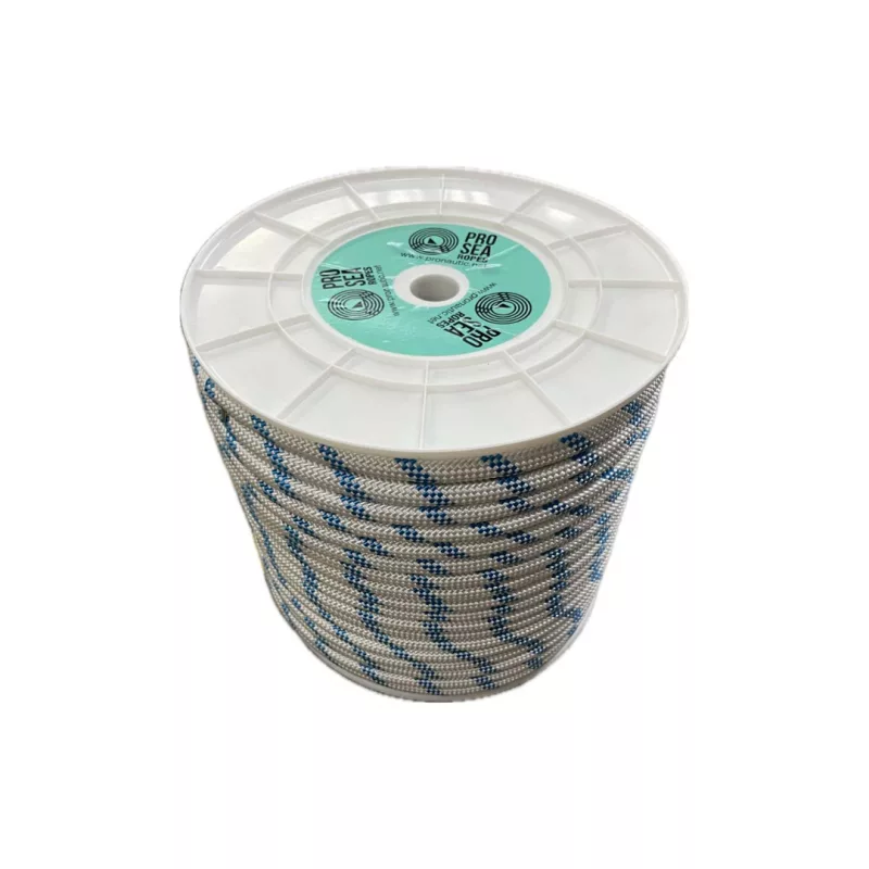 BOBINA DE DRIZA POLIESTER DOBLE TRENZADO 24 MM BL/AZ 50 MTS