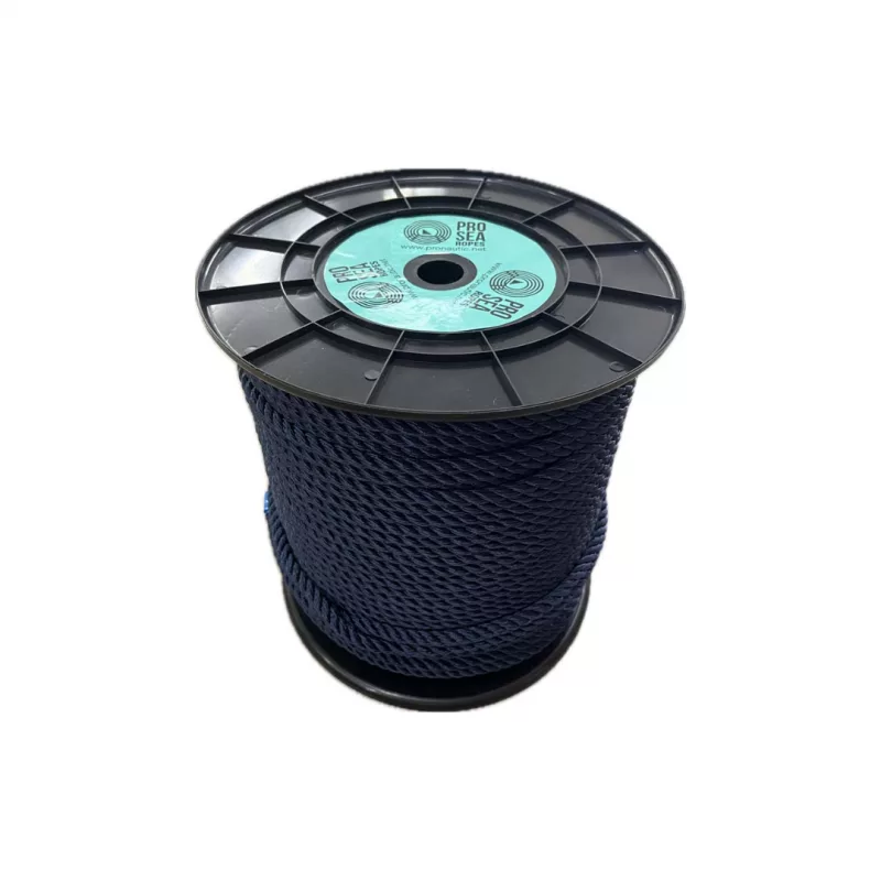 BOBINA DE CABO POLIESTER 3 C. AZUL MARINO  26 MM 50 MTS