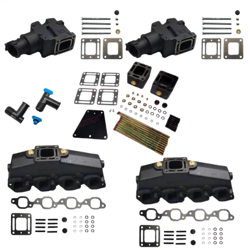 Kit codo colector escape + riser 3" Mecruiser GM 7.4L 454 V8 1981+