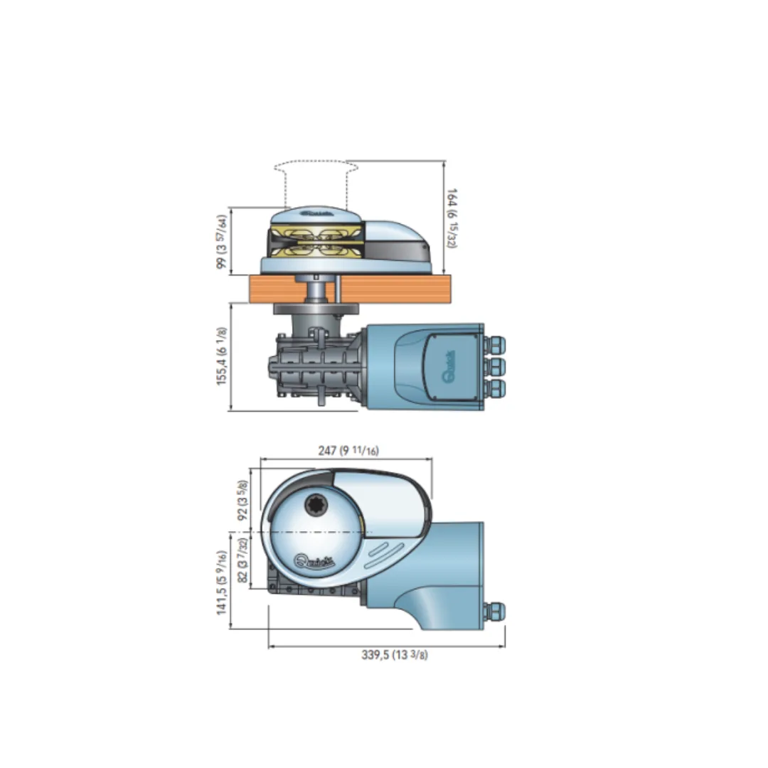Molinete de Ancla Quick Prince DP3 1512 – 1500W 12V 10 mm - Imagen 2