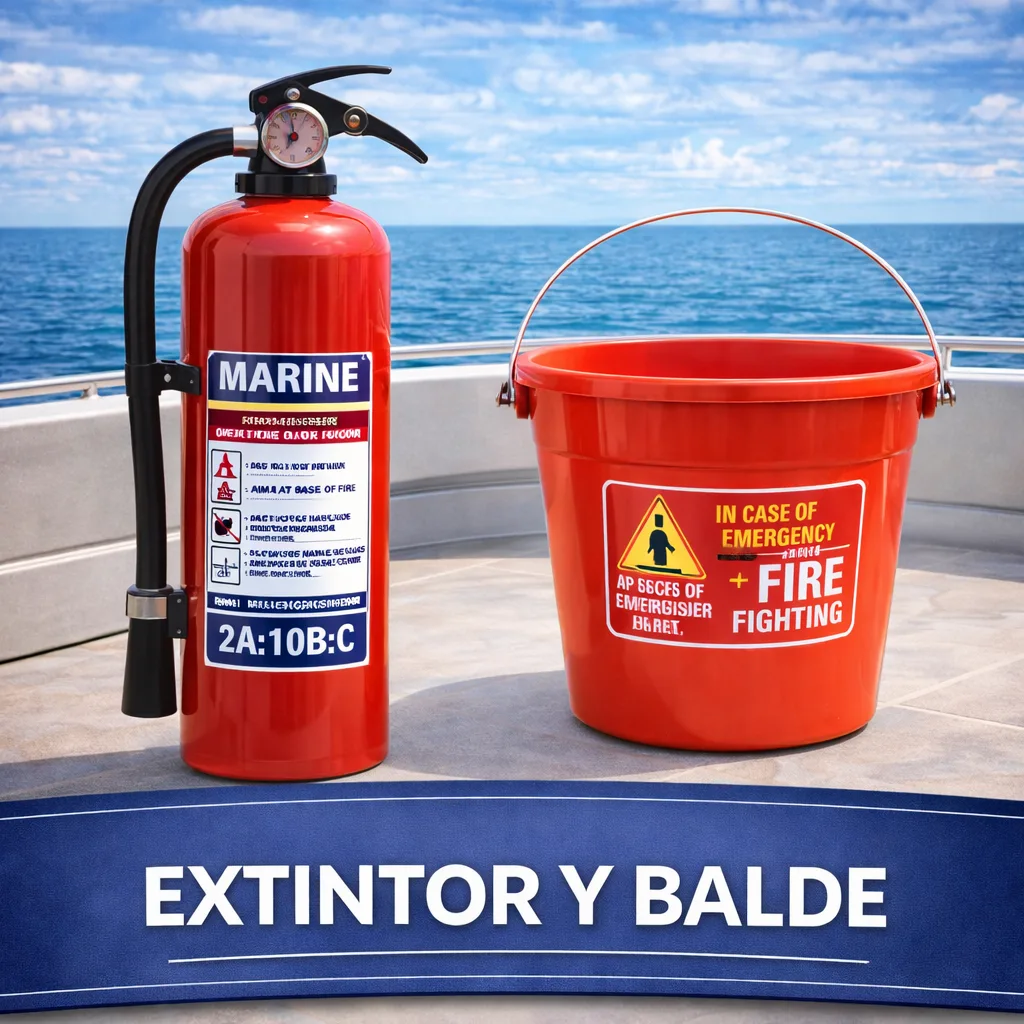 Extintor y Balde