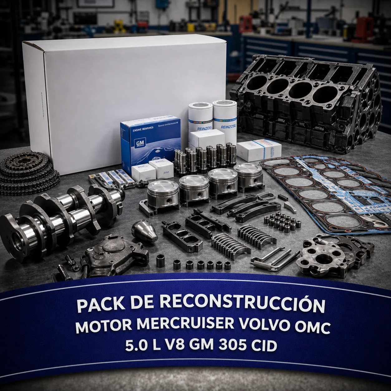 Pack de recostrucion motor Mercuiser Volvo OMC 5.0 L V8 GM 305 CID