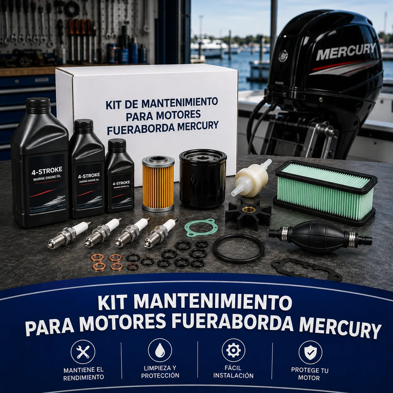 Kit mantenimiento para motores fueraborda Mercury