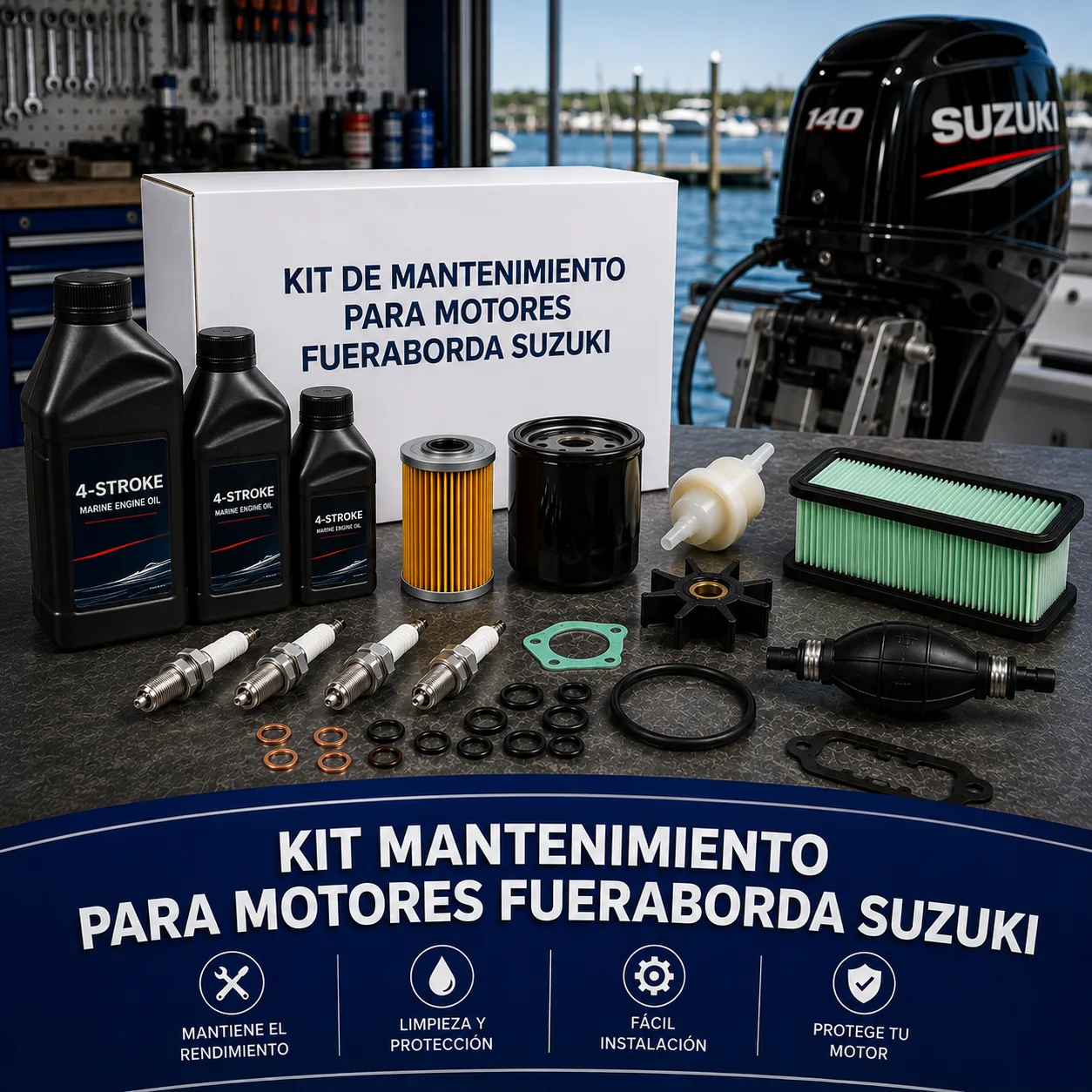 Kit mantenimiento para motores fueraborda Suzuki