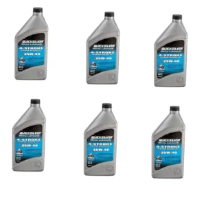 Pack de Aceite de motor mineral 4T 25w40 1L X6 Quicksilver