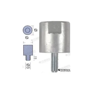 Ánodo Yanmar barra motor zinc ø 40 mm TECNOSEAL 6la-dt, -dte, -st – 27200-400400