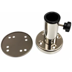 Base Inox Recta para Asta de Bandera Ø 22 mm
